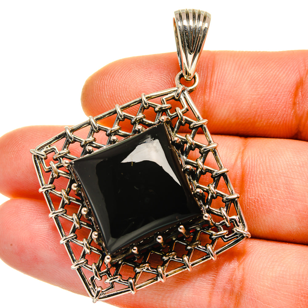 Black Onyx Pendants handcrafted by Anasilvercos - PD15830