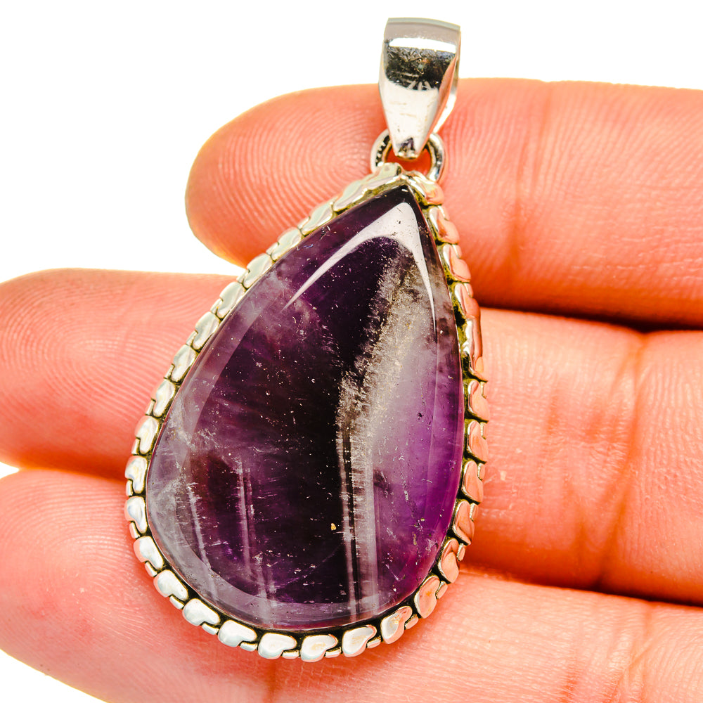 Chevron Amethyst Pendants handcrafted by Anasilvercos - PD15847