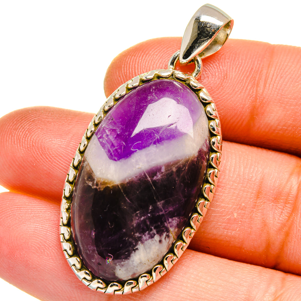 Chevron Amethyst Pendants handcrafted by Anasilvercos - PD15852