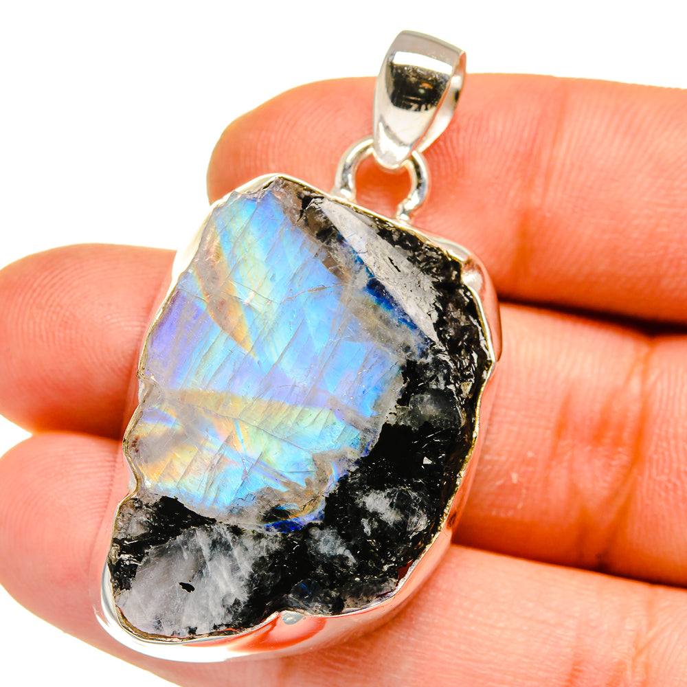 Rainbow Moonstone Pendants handcrafted by Anasilvercos - PD15890