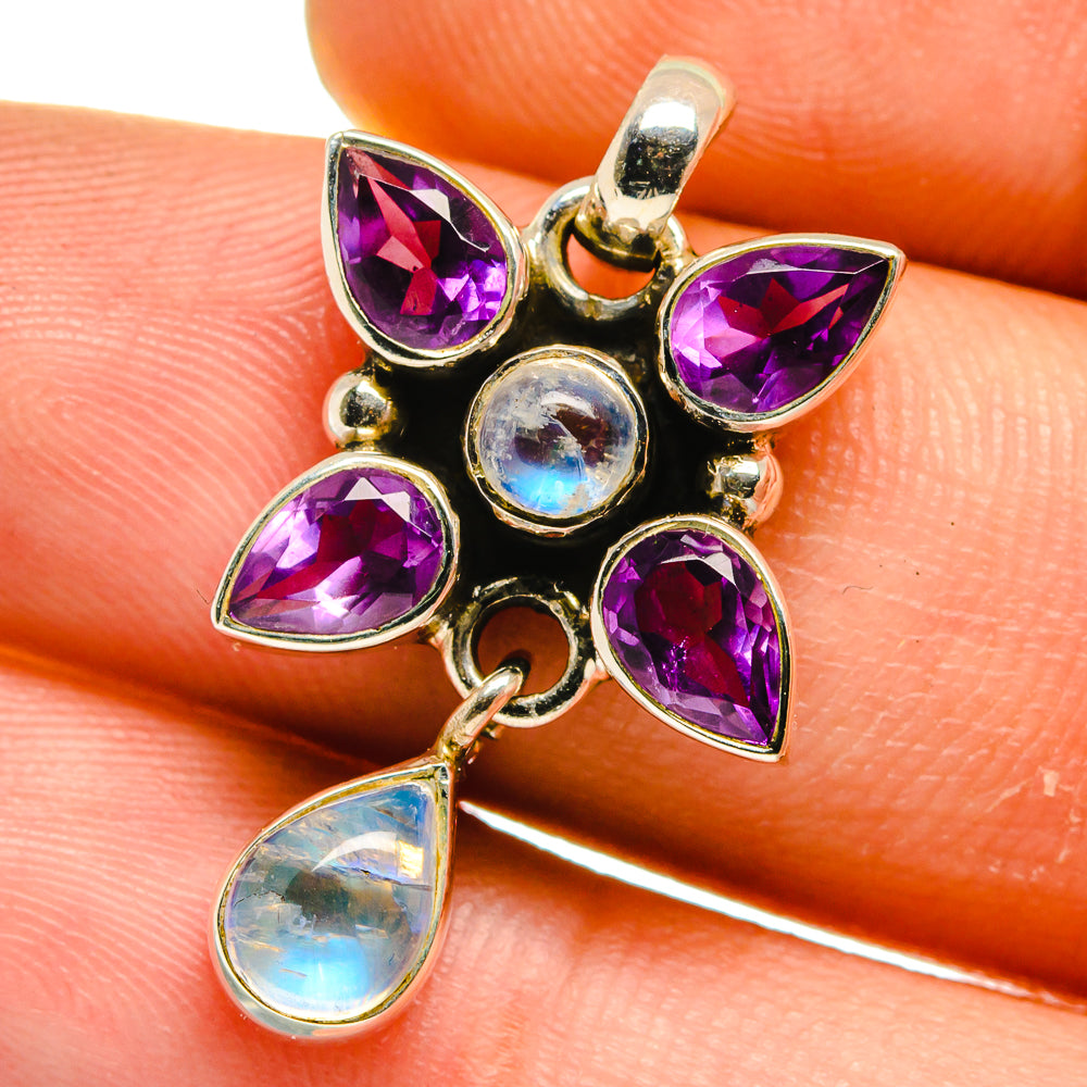 Rainbow Moonstone Pendants handcrafted by Anasilvercos - PD15900