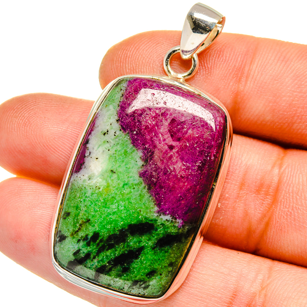 Ruby Zoisite Pendants handcrafted by Anasilvercos - PD15905