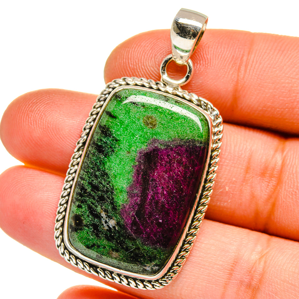 Ruby Zoisite Pendants handcrafted by Anasilvercos - PD15919