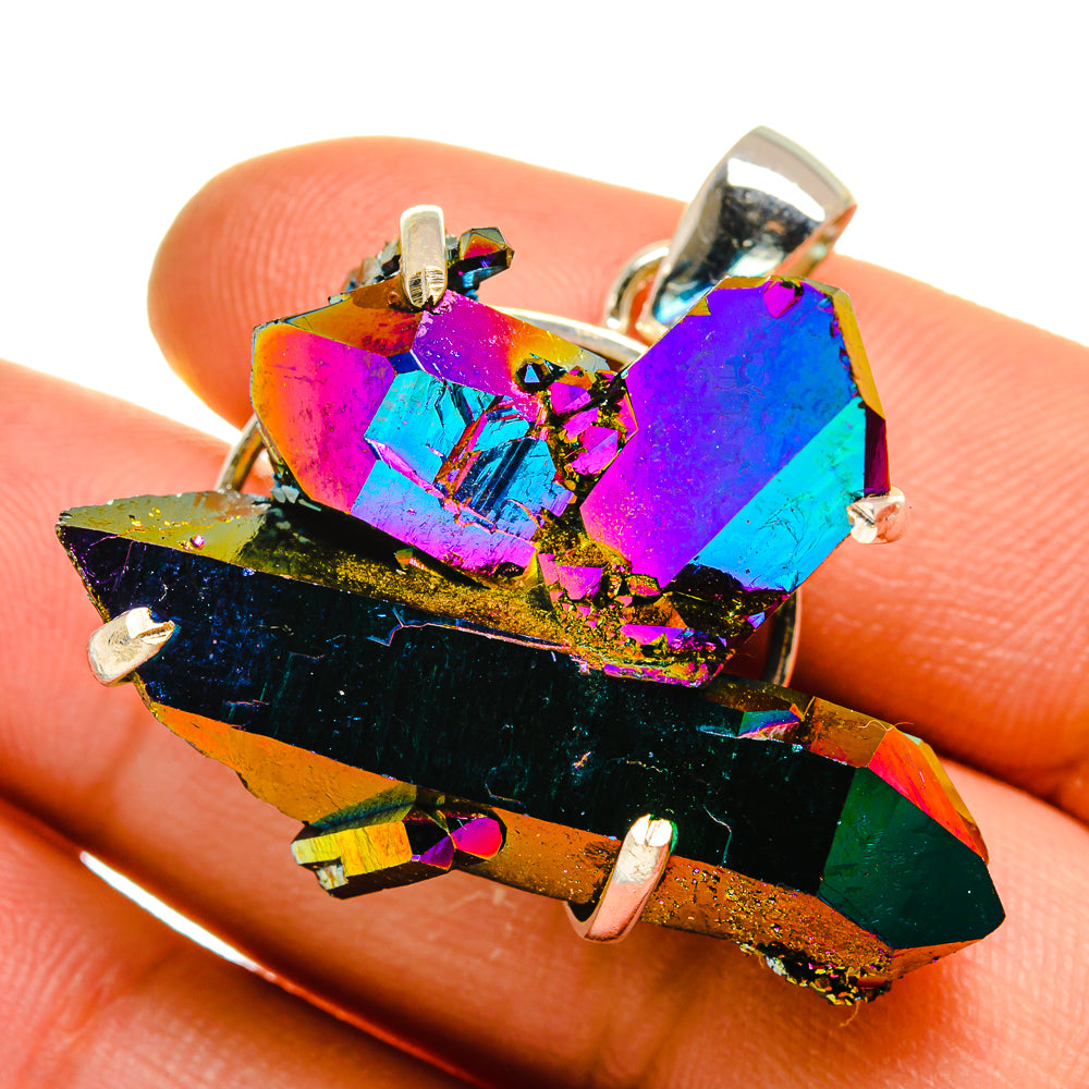 Titanium Sunshine Druzy Pendants handcrafted by Anasilvercos - PD15934