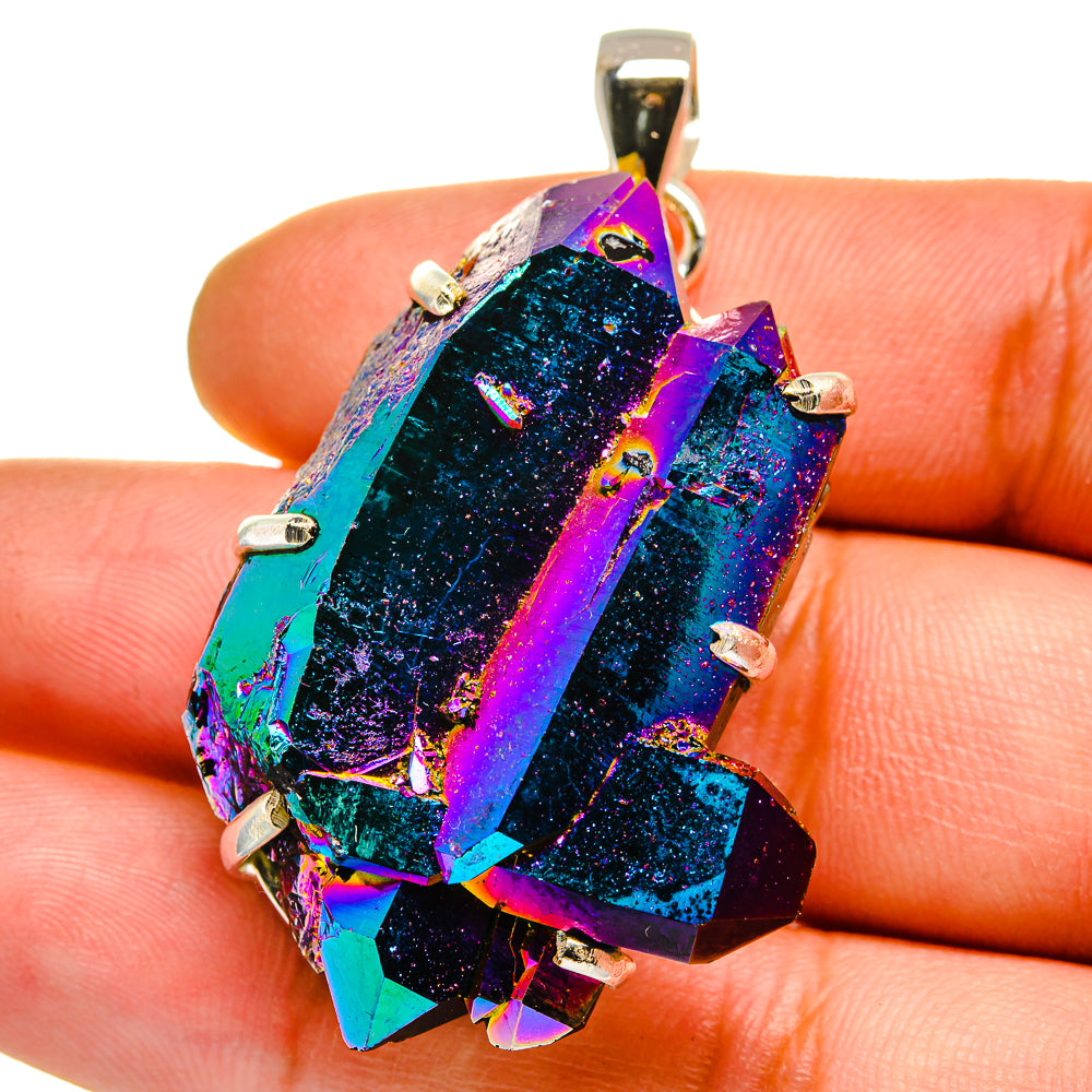 Titanium Sunshine Druzy Pendants handcrafted by Anasilvercos - PD15936