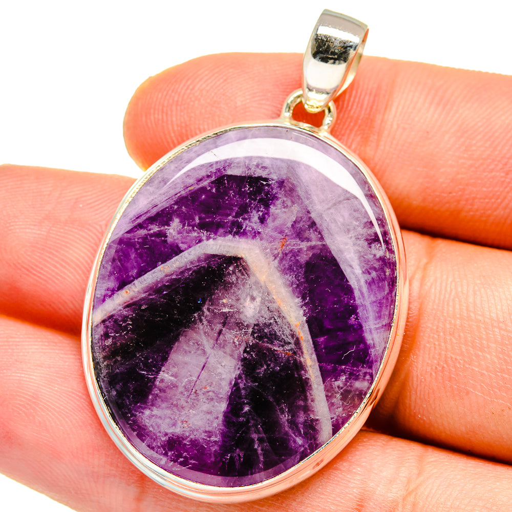 Chevron Amethyst Pendants handcrafted by Anasilvercos - PD15947