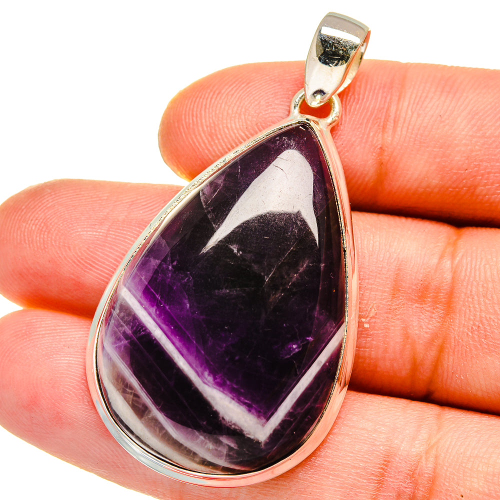 Chevron Amethyst Pendants handcrafted by Anasilvercos - PD15948