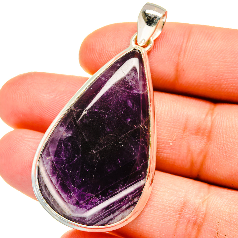 Chevron Amethyst Pendants handcrafted by Anasilvercos - PD15949