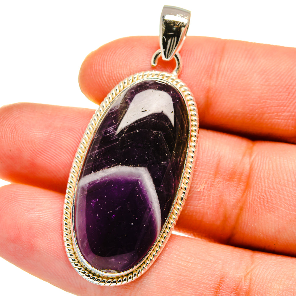 Chevron Amethyst Pendants handcrafted by Anasilvercos - PD15964
