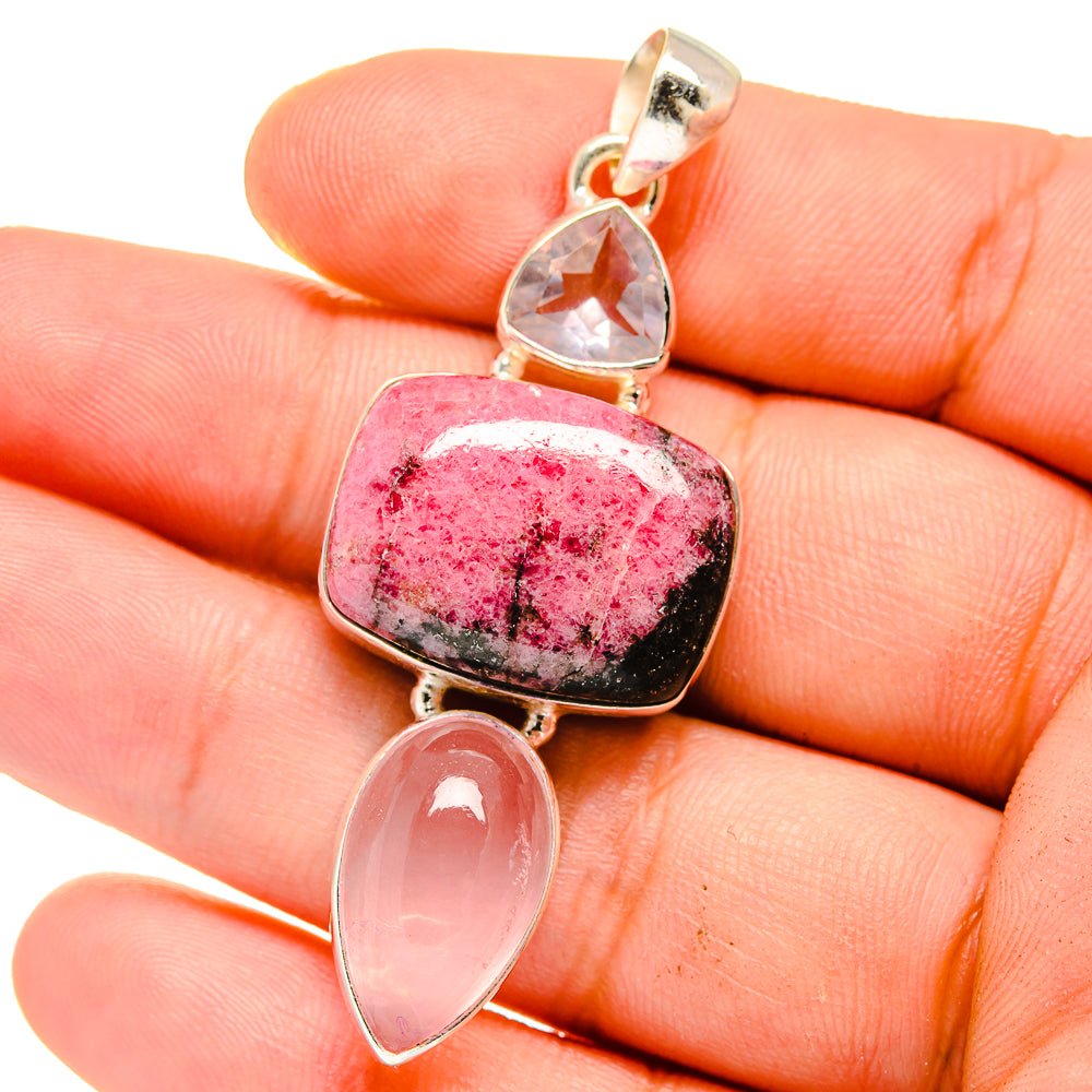 Rhodonite Pendants handcrafted by Anasilvercos - PD15970