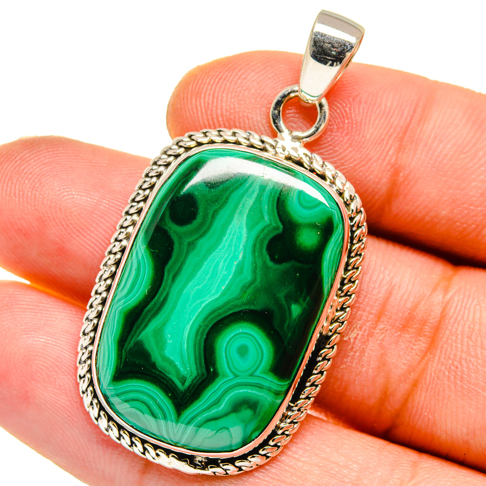 Malachite Pendants handcrafted by Anasilvercos - PD15979