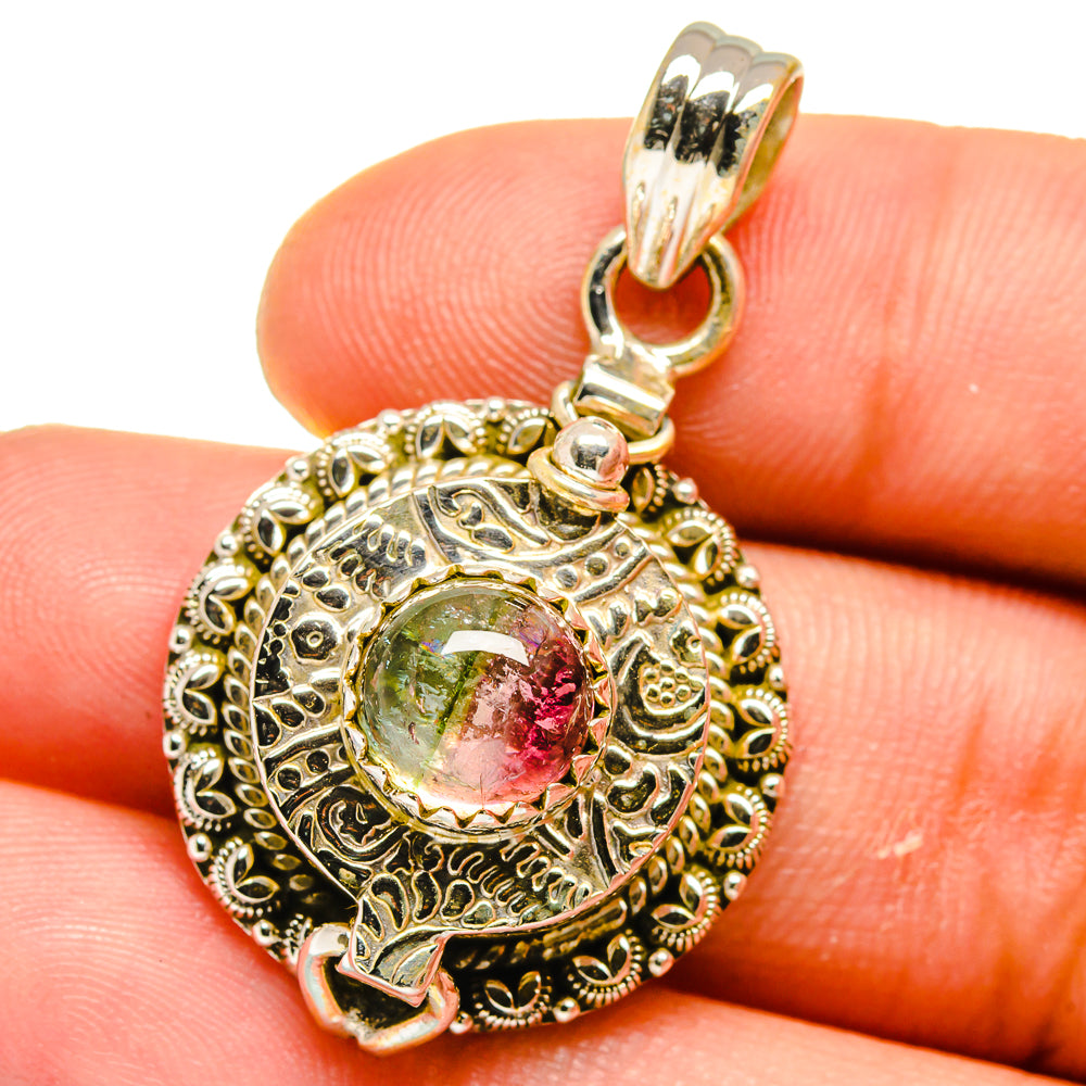 Watermelon Tourmaline Pendants handcrafted by Anasilvercos - PD16006