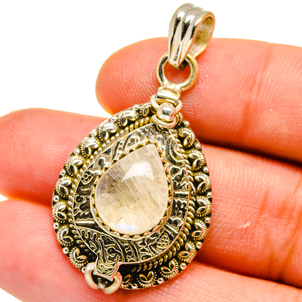 Rainbow Moonstone Pendants handcrafted by Anasilvercos - PD16009