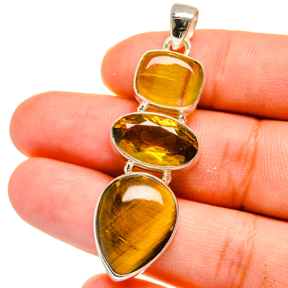Tiger Eye Pendants handcrafted by Anasilvercos - PD16030