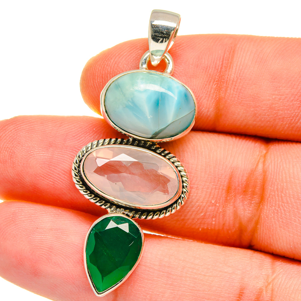 Rose Quartz Pendants handcrafted by Anasilvercos - PD16061