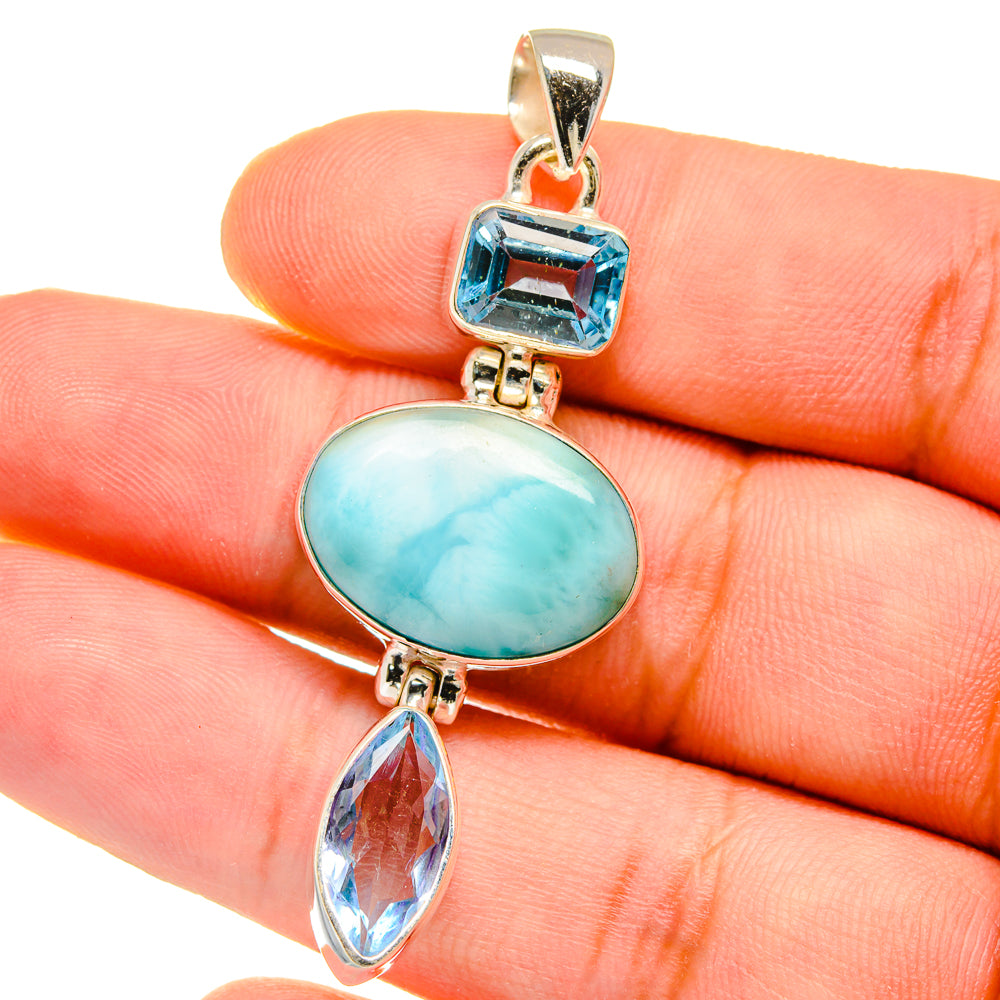 Larimar Pendants handcrafted by Anasilvercos - PD16062