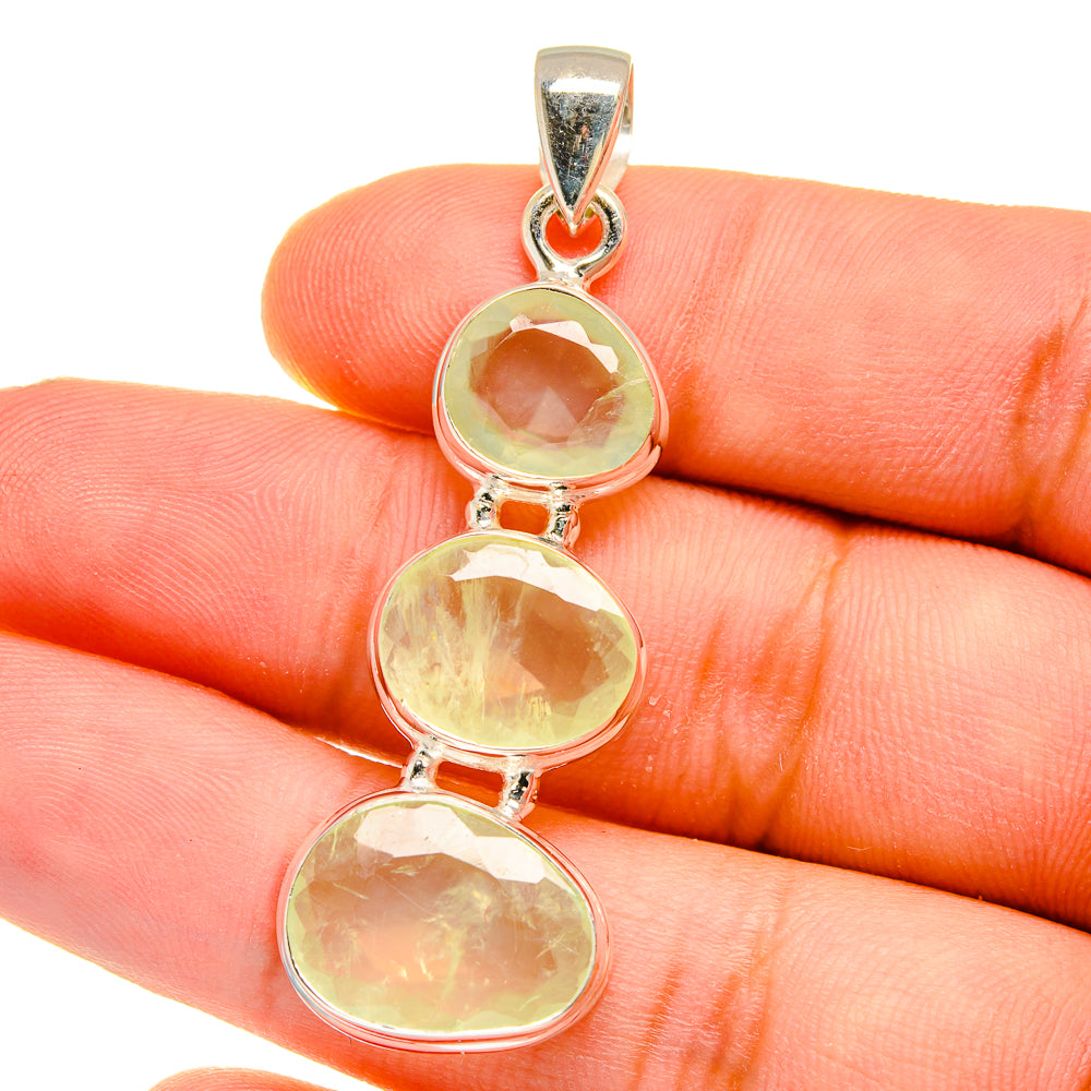 Prehnite Pendants handcrafted by Anasilvercos - PD16068