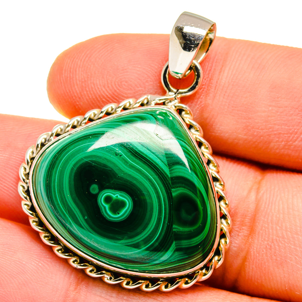 Malachite Pendants handcrafted by Anasilvercos - PD16086