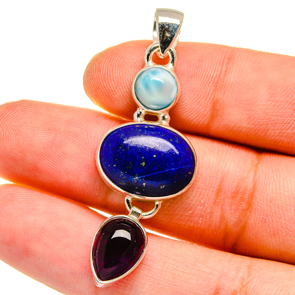 Lapis Lazuli Pendants handcrafted by Anasilvercos - PD16133