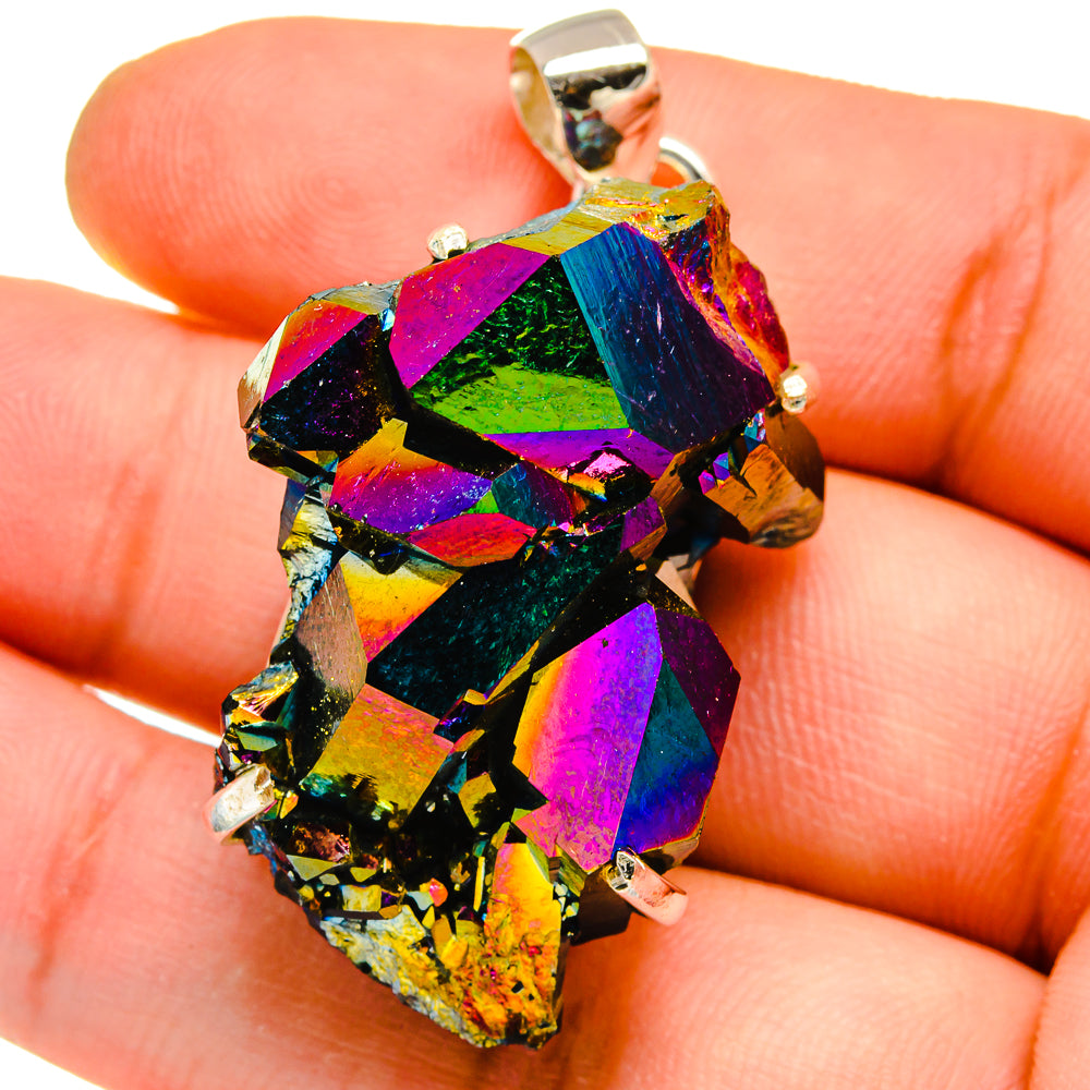 Titanium Sunshine Druzy Pendants handcrafted by Anasilvercos - PD16153