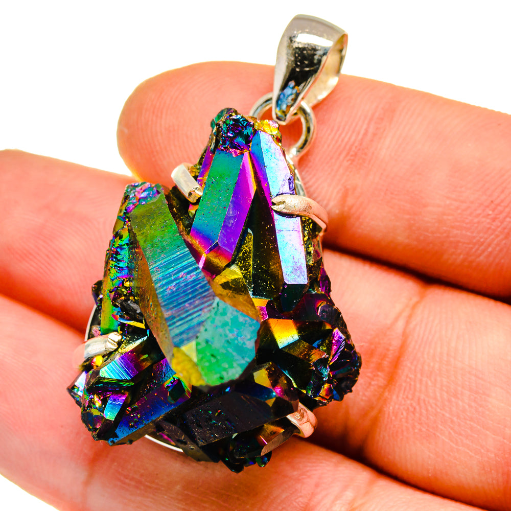 Titanium Sunshine Druzy Pendants handcrafted by Anasilvercos - PD16154