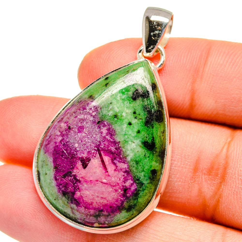 Ruby Zoisite Pendants handcrafted by Anasilvercos - PD16201