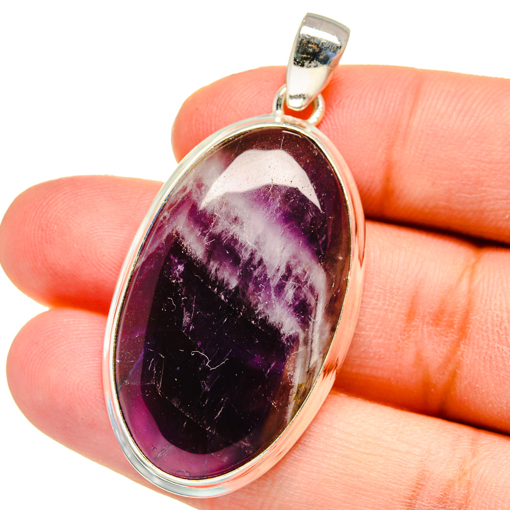 Chevron Amethyst Pendants handcrafted by Anasilvercos - PD16203