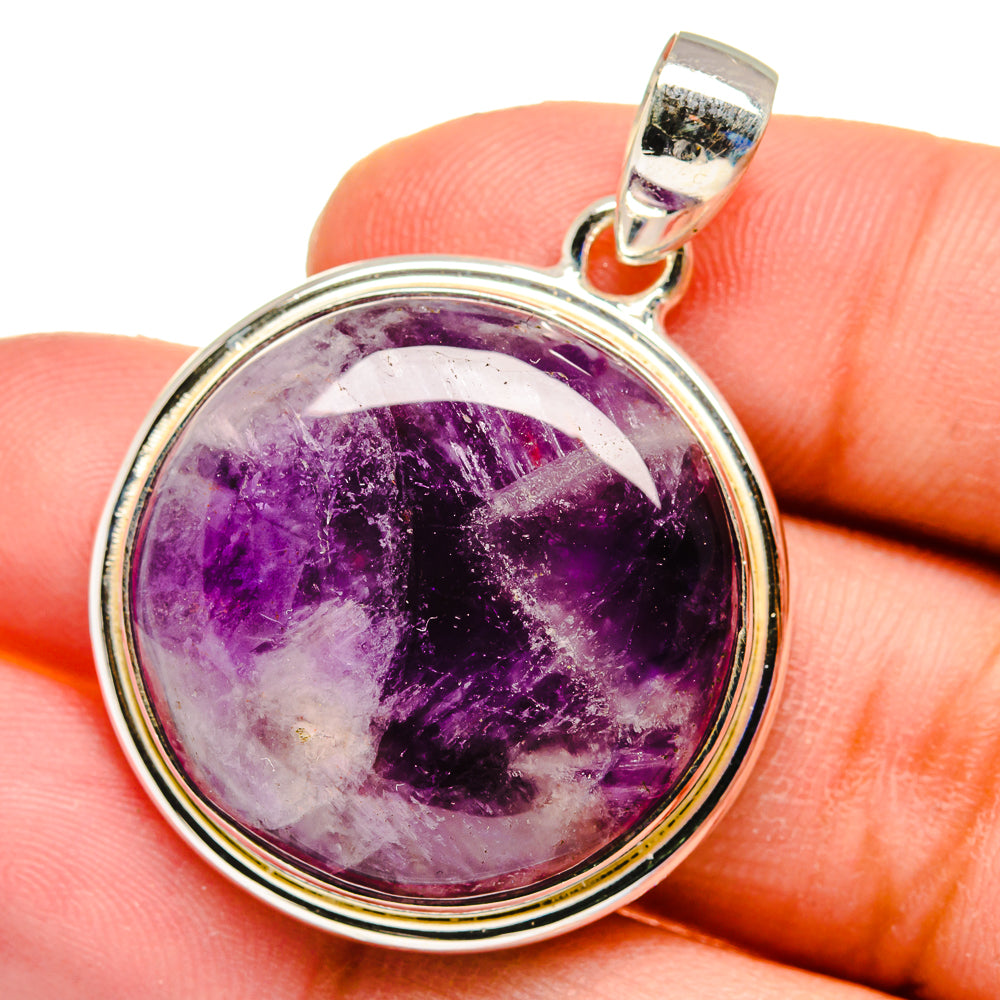 Chevron Amethyst Pendants handcrafted by Anasilvercos - PD16205