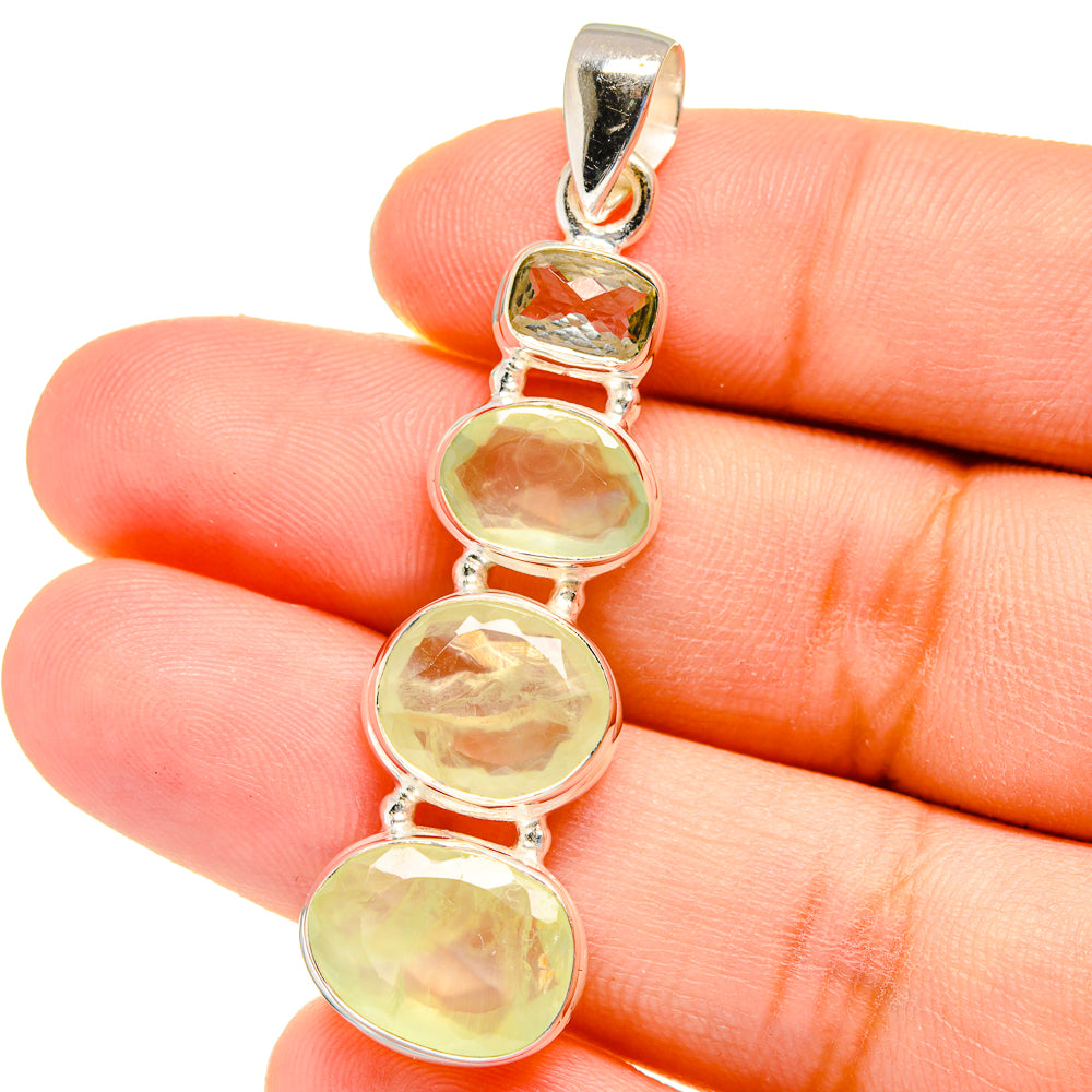 Prehnite Pendants handcrafted by Anasilvercos - PD16225