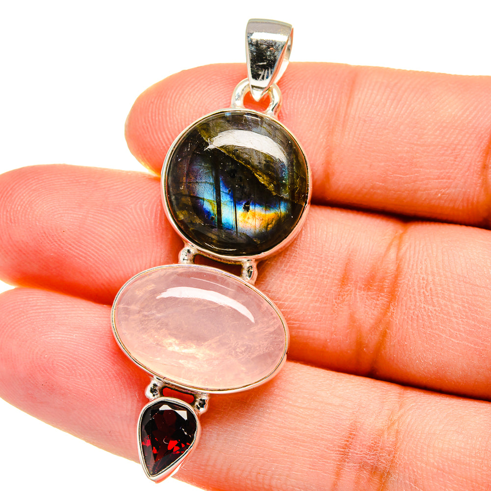 Rainbow Moonstone Pendants handcrafted by Anasilvercos - PD16228