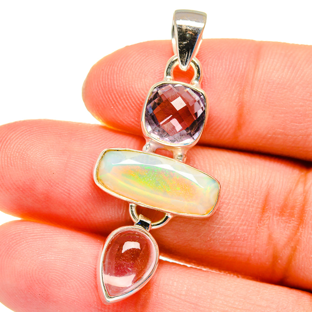 Ethiopian Opal Pendants handcrafted by Anasilvercos - PD16243