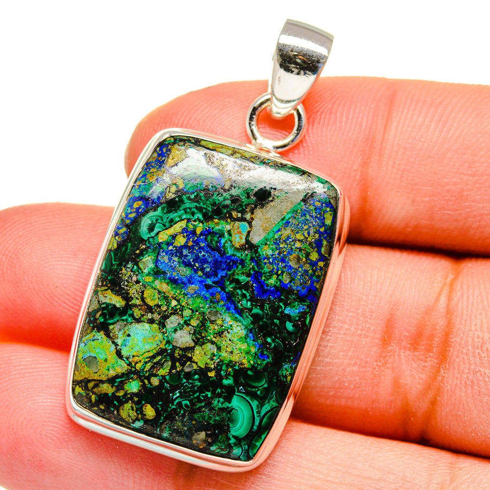 Azurite Malachite Pendants handcrafted by Anasilvercos - PD16251