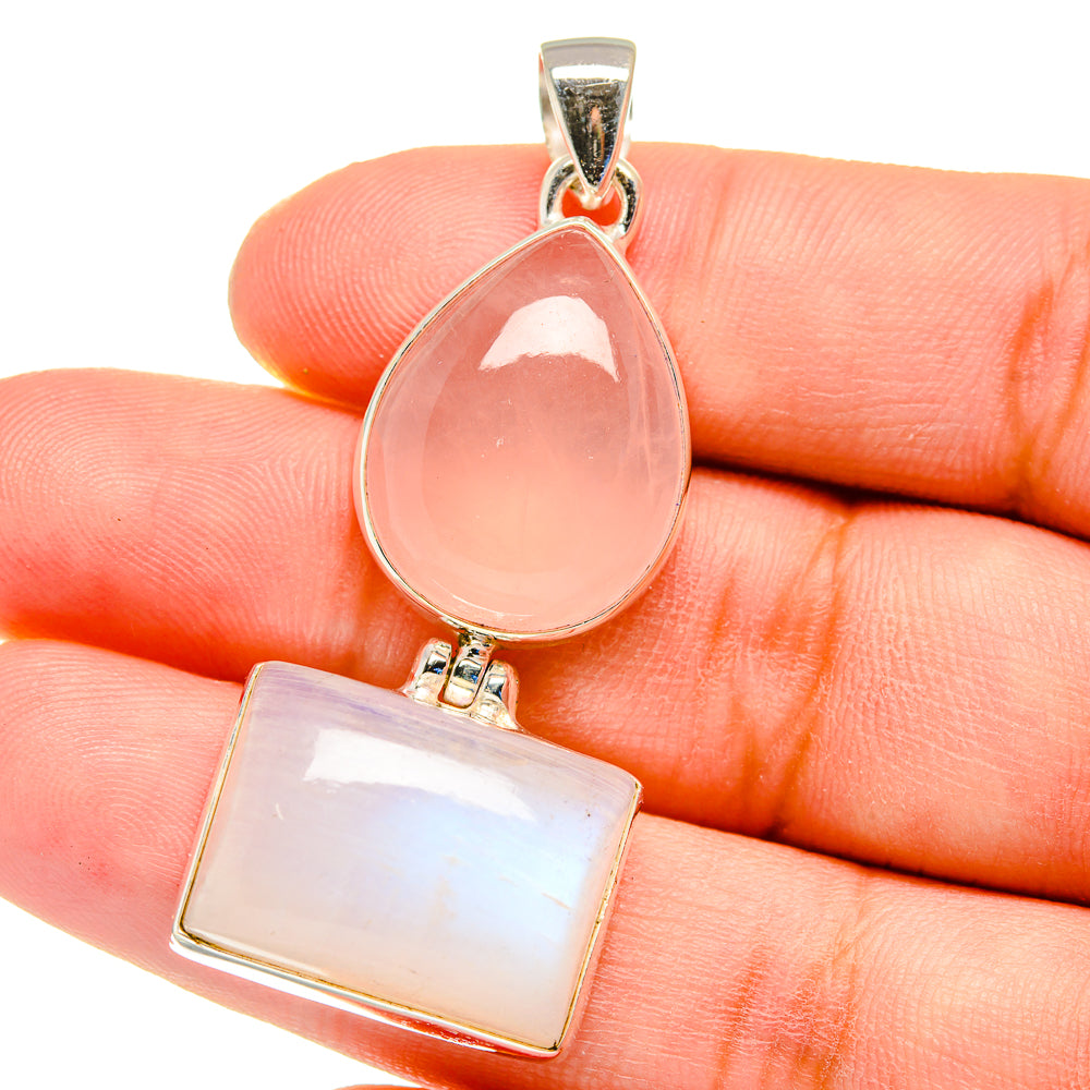 Rainbow Moonstone Pendants handcrafted by Anasilvercos - PD16255