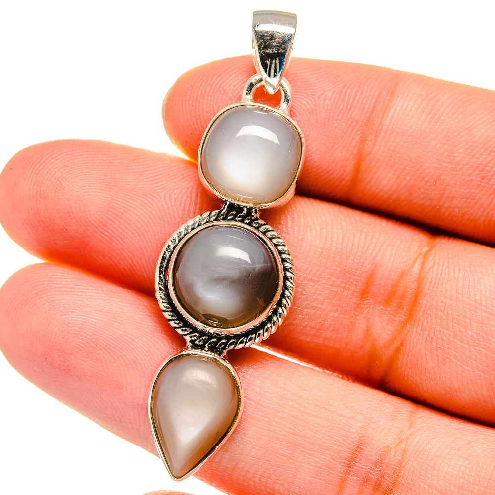 Peach Moonstone Pendants handcrafted by Anasilvercos - PD16315