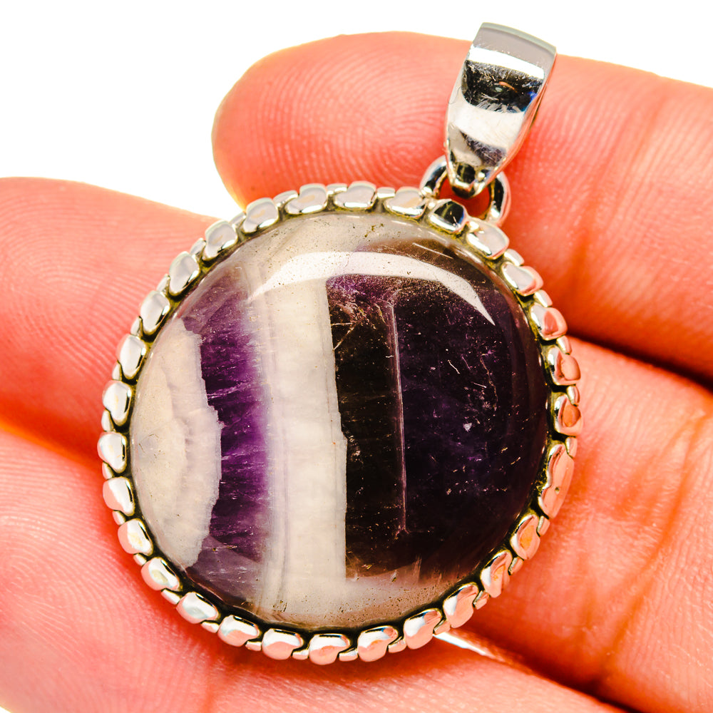 Chevron Amethyst Pendants handcrafted by Anasilvercos - PD16318