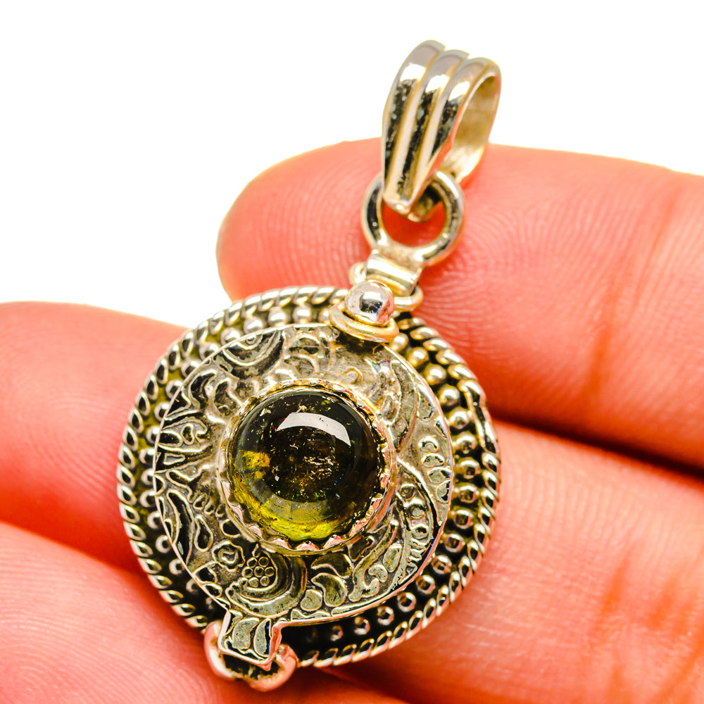 Green Tourmaline Pendants handcrafted by Anasilvercos - PD16334