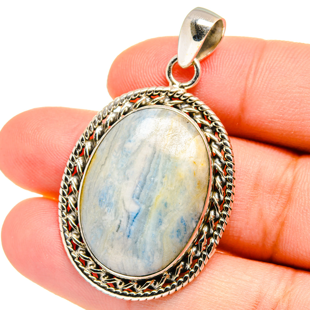 Blue Scheelite Pendants handcrafted by Anasilvercos - PD16391