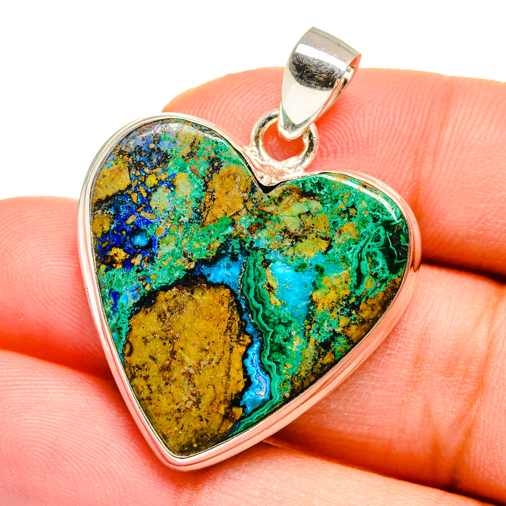 Azurite Malachite Pendants handcrafted by Anasilvercos - PD16392