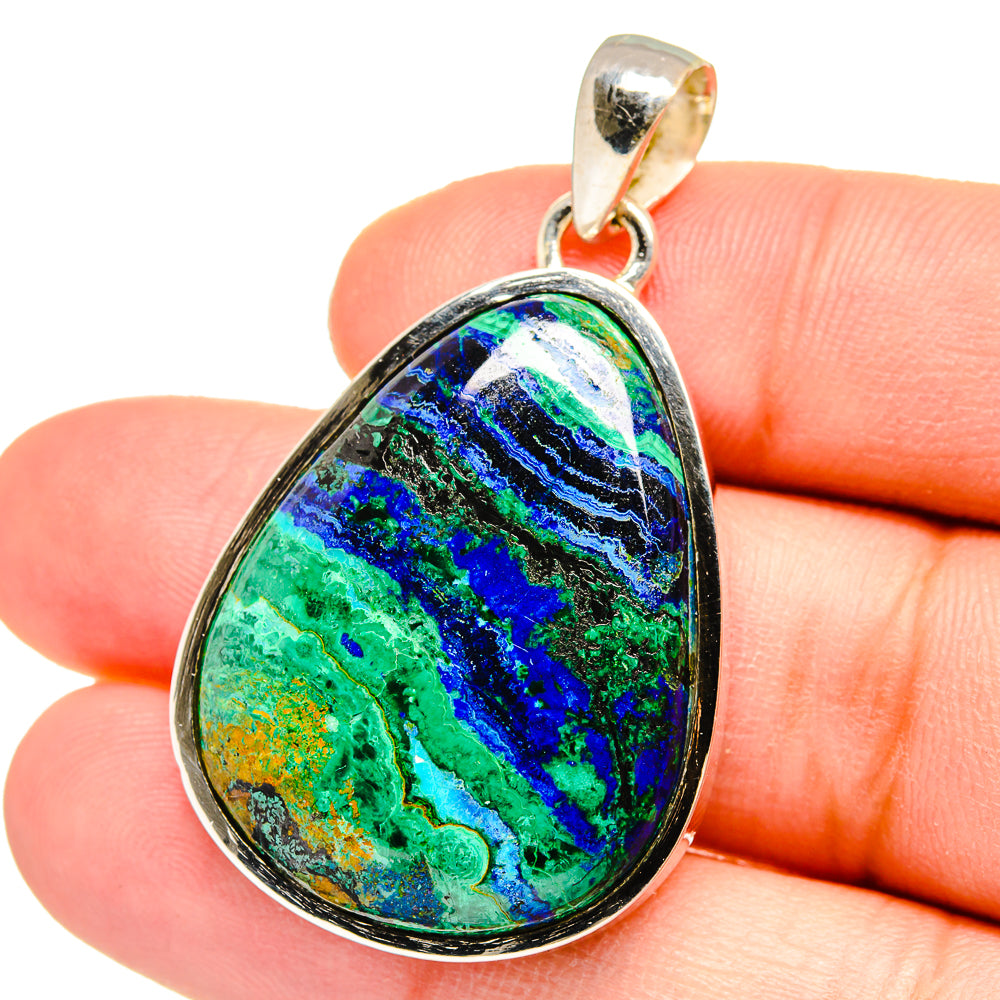 Azurite Malachite Pendants handcrafted by Anasilvercos - PD16398