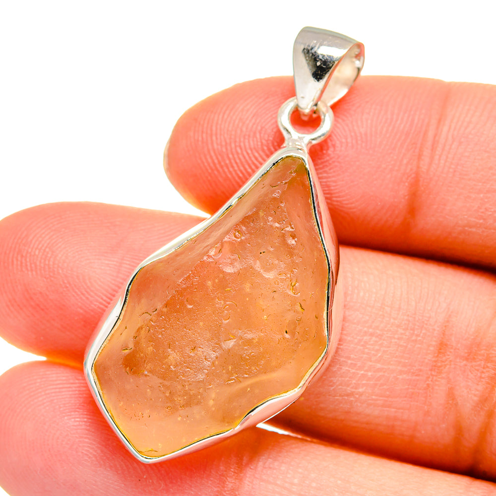 Libyan Desert Glass Pendants handcrafted by Anasilvercos - PD16421