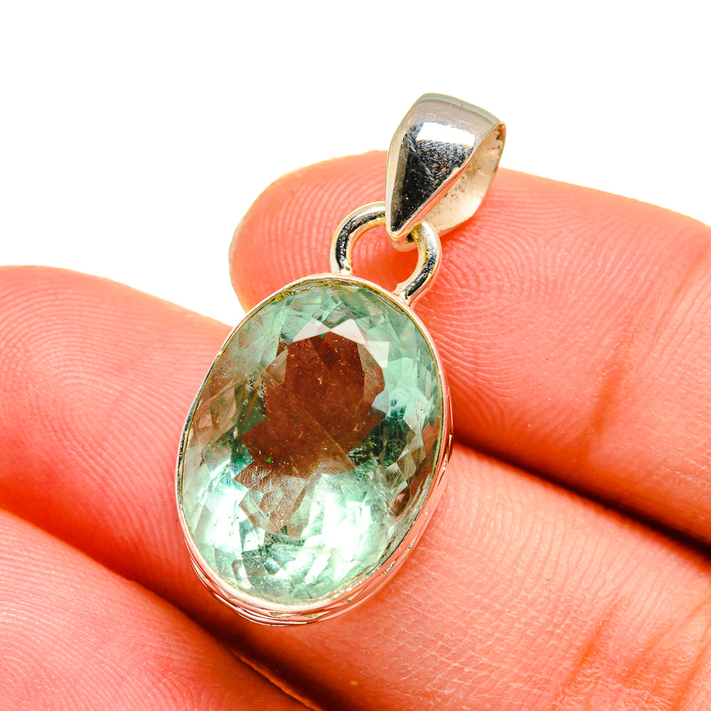 Green Fluorite Pendants handcrafted by Anasilvercos - PD16433