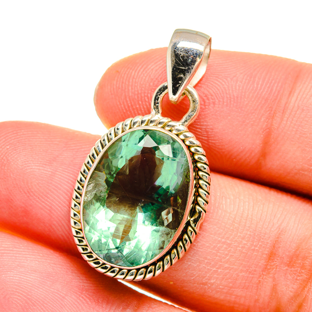 Green Fluorite Pendants handcrafted by Anasilvercos - PD16434