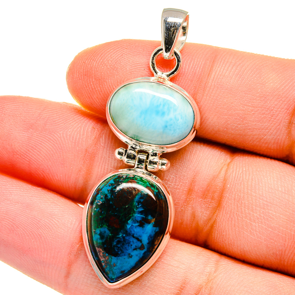 Shattuckite, Larimar Pendants handcrafted by Anasilvercos - PD16437