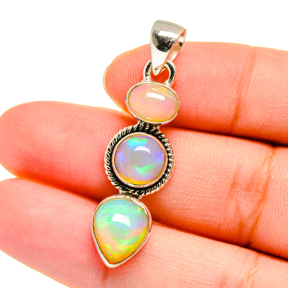 Ethiopian Opal Pendants handcrafted by Anasilvercos - PD16438