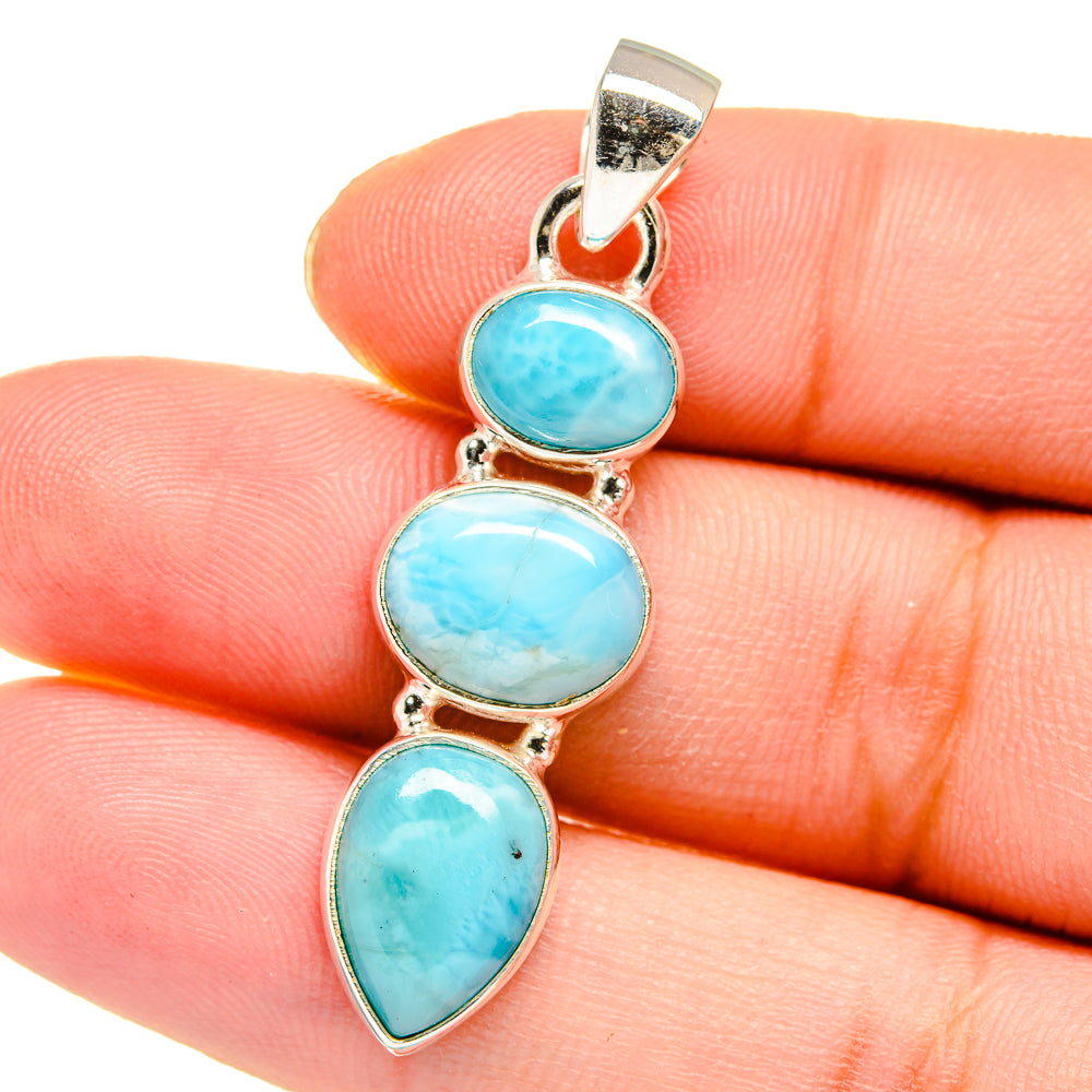 Larimar Pendants handcrafted by Anasilvercos - PD16447
