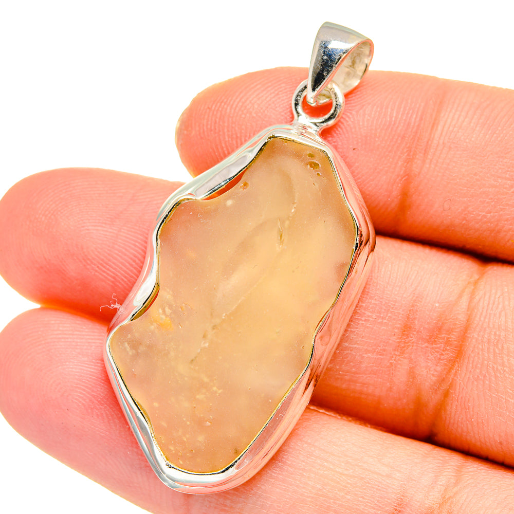 Libyan Desert Glass Pendants handcrafted by Anasilvercos - PD16453