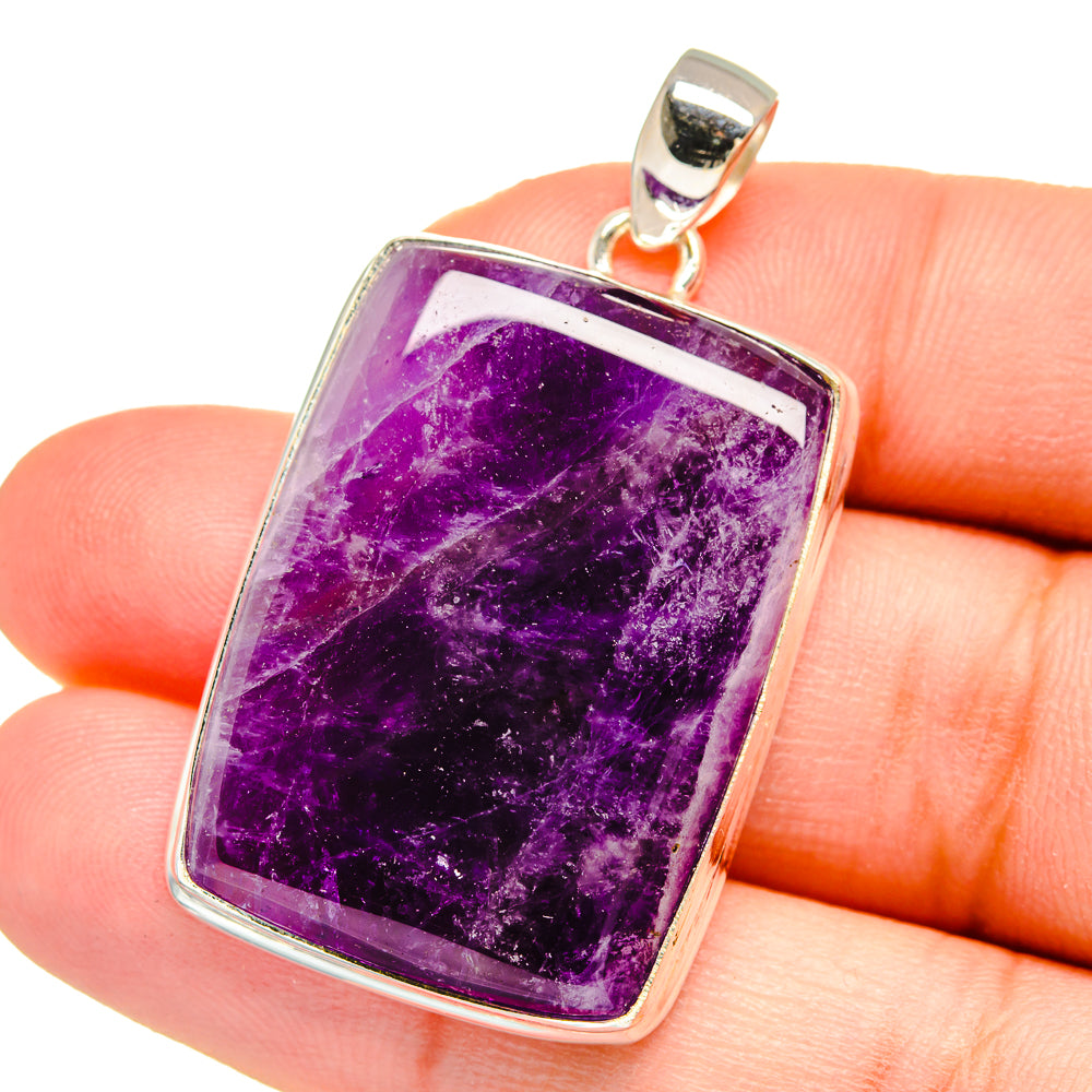 Chevron Amethyst Pendants handcrafted by Anasilvercos - PD16460