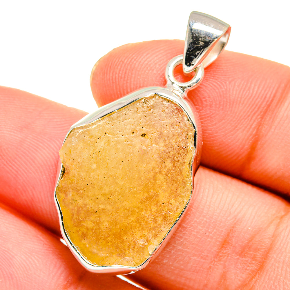 Libyan Desert Glass Pendants handcrafted by Anasilvercos - PD16465