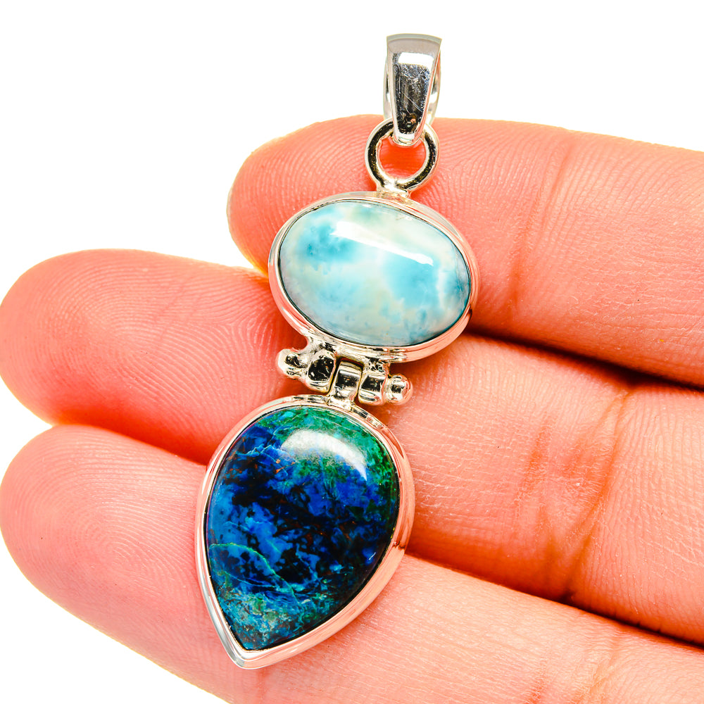 Shattuckite, Larimar Pendants handcrafted by Anasilvercos - PD16479