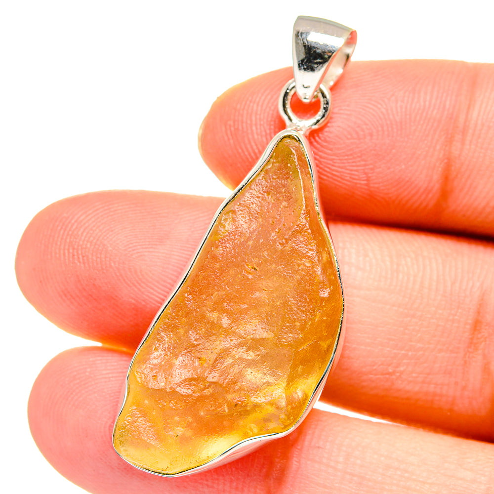 Libyan Desert Glass Pendants handcrafted by Anasilvercos - PD16483